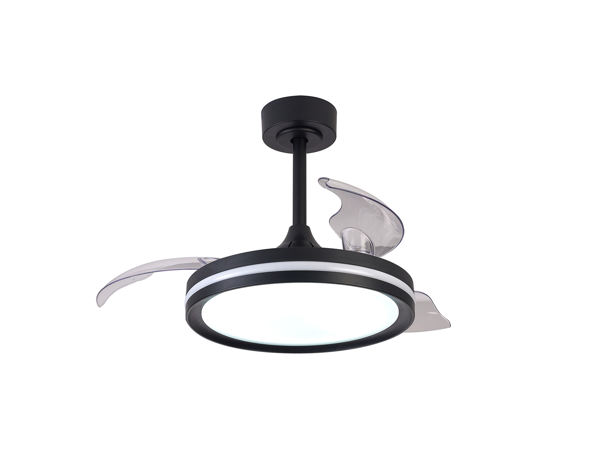 M8730  North 40W LED Dimmable White/RGB Ceiling Light With Built-In 28W DC Reversible Fan, Remote Control 3000-6500K, Black